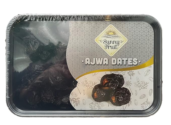 Ajwa Dates Premium Quality 2 pack 800g/28.2oz total (400g/14.1oz x 2) - Imported from Saudi Arabia 100% Natural