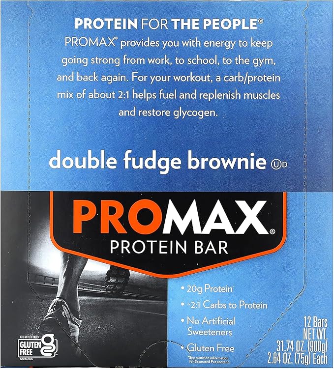 Promax Energy Bar Double Fudge Brownie - 12 Bars