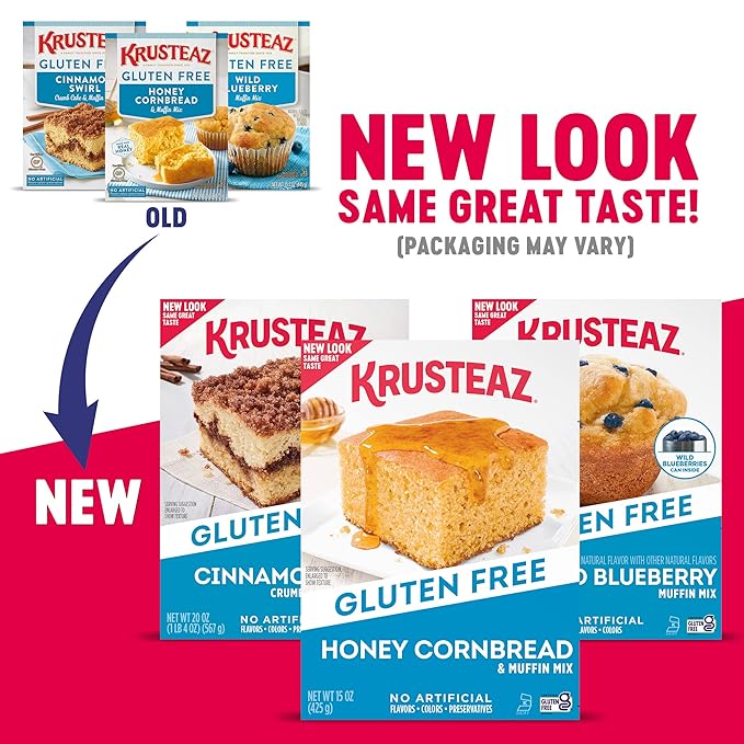 Krusteaz Gluten Free Baking Mix Cinnamon Swirl Crumb Cake &amp Muffin Mix 12-Ounce Box (Pack of 12)