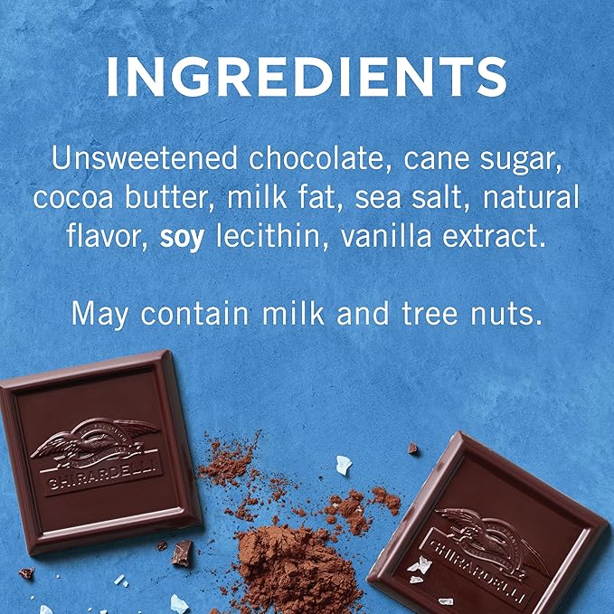Ghirardelli Sea Salt with 60% Cacao Dark Chocolate Medium Bag (Pack of 12)