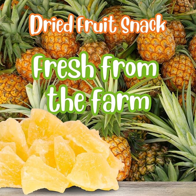 Delicious Dried Pineapple Chunks by It's Delish - 10 Lbs Bulk Bag | Lightly Sweetened Candied Fruit Low Sugar Vegan &amp Kosher Dry Fruit Snacks