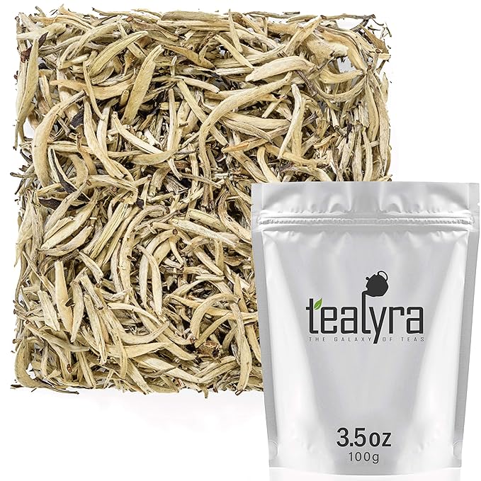 Tealyra - Imperial Yunnan Silver Needle - White Loose Leaf Tea - Top Chinese White Tea - Caffeine Level Low - 100g (3.5-ounce)