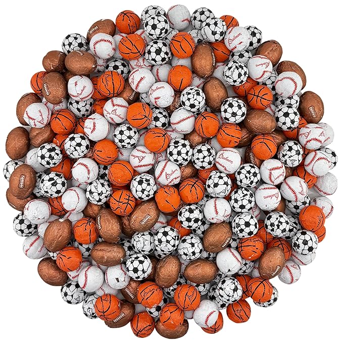 FirstChoiceCandy Milk Chocolate Foil Wrapped Balls (Assorted Sport 5 Pound)