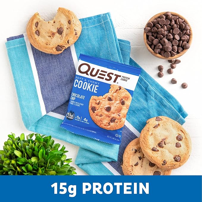 Quest Nutrition Protein Snacks Bundle - Peanut Butter Cups Peanut Butter Cookies and Chocolate Chip Cookies (12 Count Each)