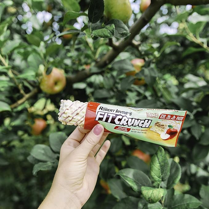 FITCRUNCH Snack Size Protein Bars 6-Layer Baked Bar 3g of Sugar &amp Soft Cake Core (9 Bars Apple Pie)