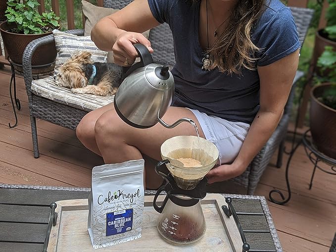 Cafe Kreyol Organic Caribbean Blue | 3 Pack 12 oz - Haitian Blue Light Roast Coffee - Whole Bean Coffee High Caffeine - Smooth Low Acid with Notes of Almond and Walnut