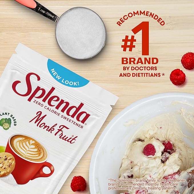 Splenda Monk Fruit Zero Calorie Plant Based Granulated Sweetener 3 Pound Resealable Bag