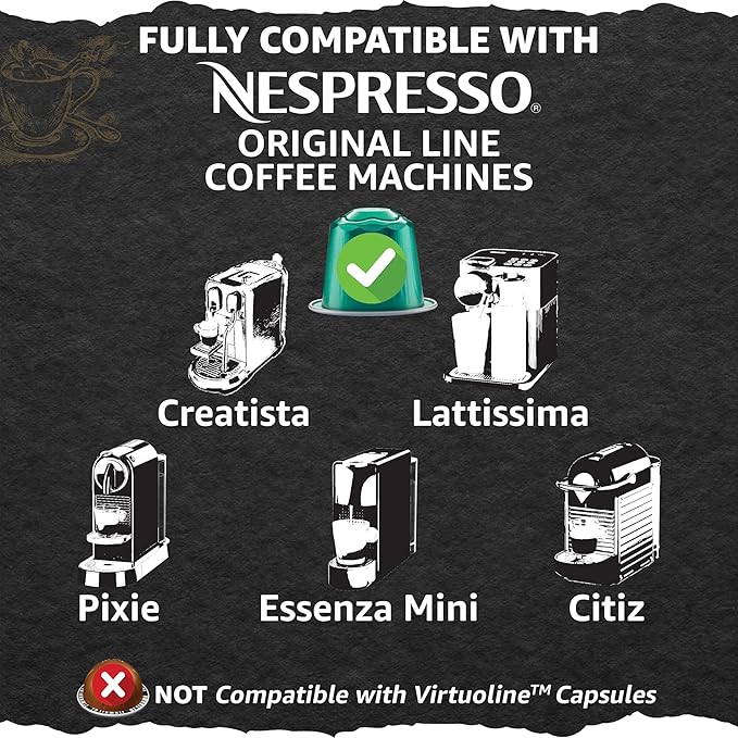 Cellini Caffè Decaffeinato Aluminum Nespresso Pods 120 Count Medium Roast Coffee Capsules 100% Nespresso Original Machine Compatible
