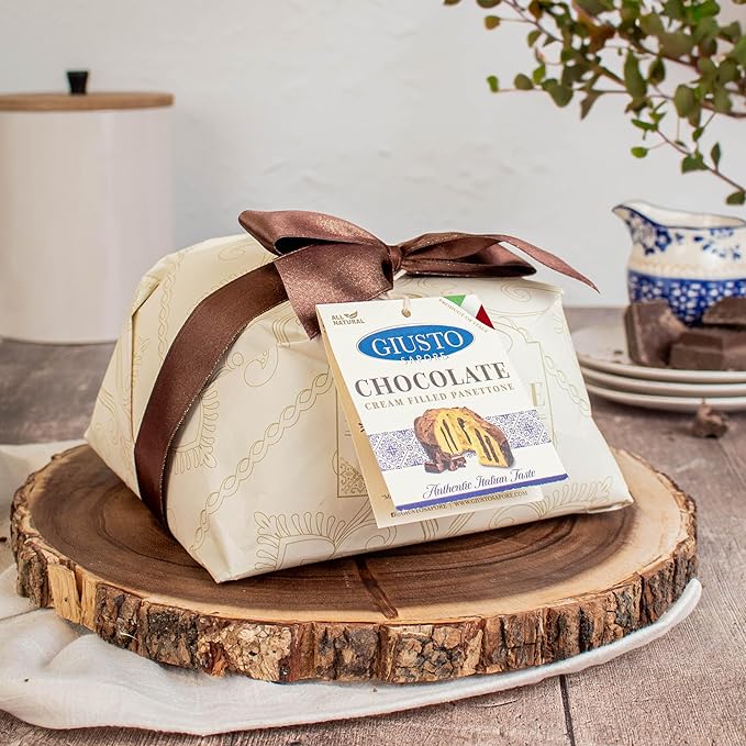 Giusto Sapore Authentic Italian Panettone Filled with Chocolate Cream - New and Imported from Italy Family Owned - 28.21 oz