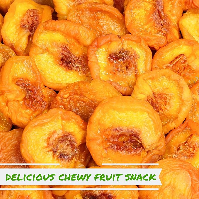 Dried Peaches by It's Delish 1 Lb (16 Oz) Bag | Naturally Sweet Fancy Peach Halves Slices No Sugar Added Dried Fruit Healthy Snacks Fresh and Dry Sliced Peaches Snack | Vegan Kosher