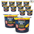 Muscle Mac Macaroni and Cheese Dinner with Real Cheese Microwaveable 20g of protein 3.6 oz per cup (Pack of 12)