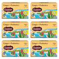 Celestial Seasonings Ginger + Probiotics Herbal Tea Caffeine Free 16 Tea Bags Box (Pack of 6)
