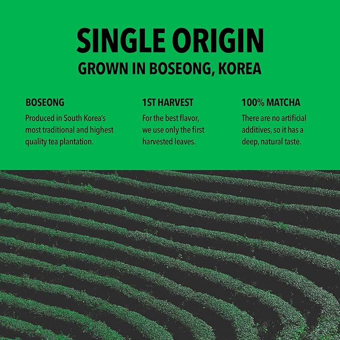 SUPER MATCHA Organic Ceremonial Grade Matcha Powder Single Origin South Korea Matcha Unsweetened Sugar-Free 1.42oz(40g) Stocking Stuffers White Elephant Gift