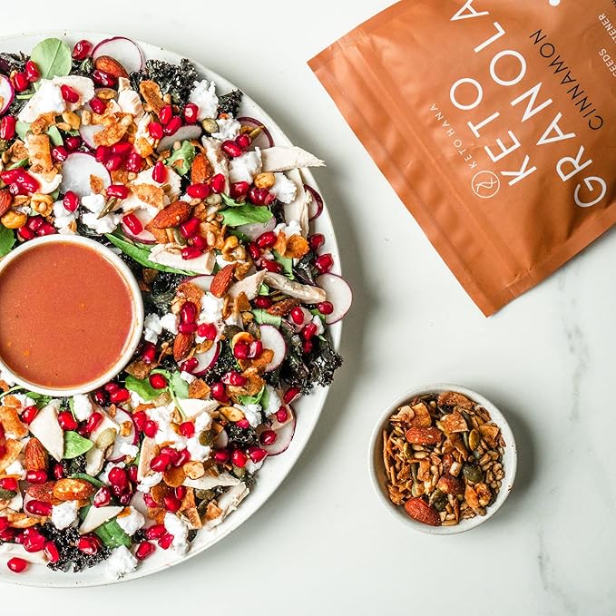 Keto Hana Cinnamon Keto Granola Breakfast Cereal with just 1.2g Net Carbs (300g) Low Carb High Protein Snack