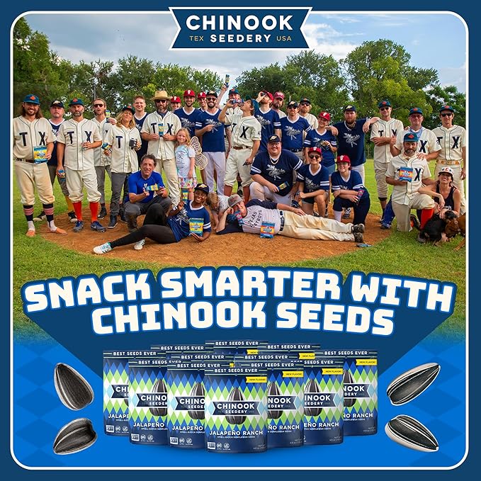 Chinook Seedery Sunflower Seeds to Eat — Jumbo Flavored Roasted Low Sodium Snacks — Keto Friendly Gluten-Free Non-GMO — Jalapeno Ranch Flavor 4 oz (12-Pack)
