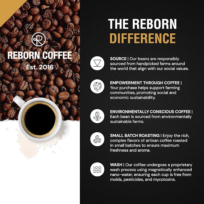 Reborn Coffee Specialty Whole Bean Coffee Medium Roast 12 Ounce Colombia Black Condor Tolima Flavor Notes of Chocolate Nut and Citrus