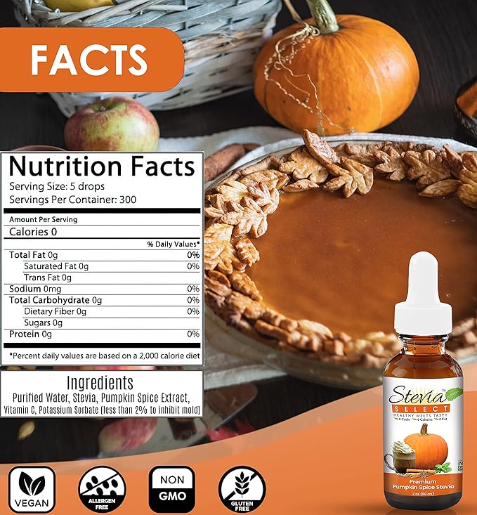 Stevia Drops Butterscotch Pumpkin Spice &amp Maple Stevia Select Keto Coffee Sugar-Free Stevia Flavors Bundle (3) Pack