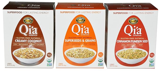 Qia Superfood Gluten Free Oatmeal Variety 8 Oz (Pack of 3)