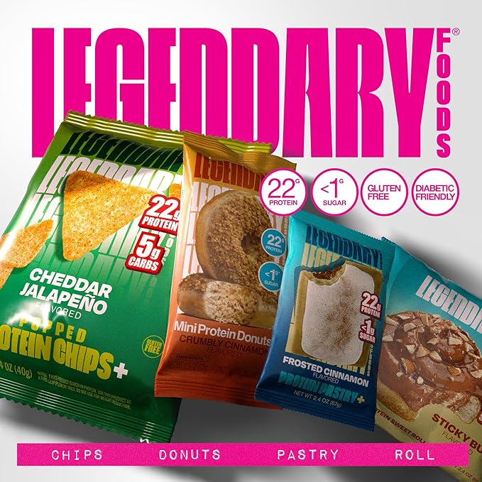 Legendary Foods Cinnamon Roll 22g Protein Bars – Gluten-Free Low Carb Meal Option – Sweet Zero Sugar Snack Keto-Friendly – 10-Pack High Protein Pre- or Post-Workout Nutrition Bars - Milk Chocolate