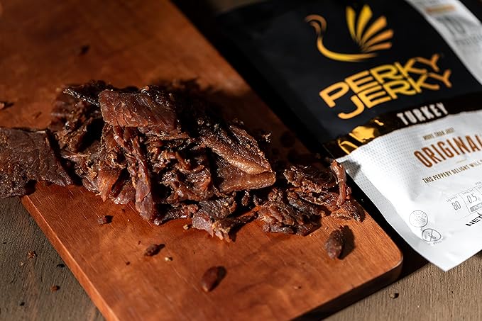 Perky Jerky All Natural Turkey Jerky Hot and Bothered 14 Ounce