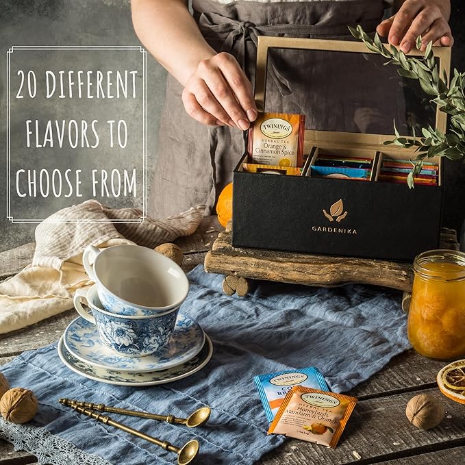 Tea Box Variety - Herbal Caffeine-Free Assortment Kosher Non GMO - Gift Set for Women and Men - 60 Ct 15 Flavors
