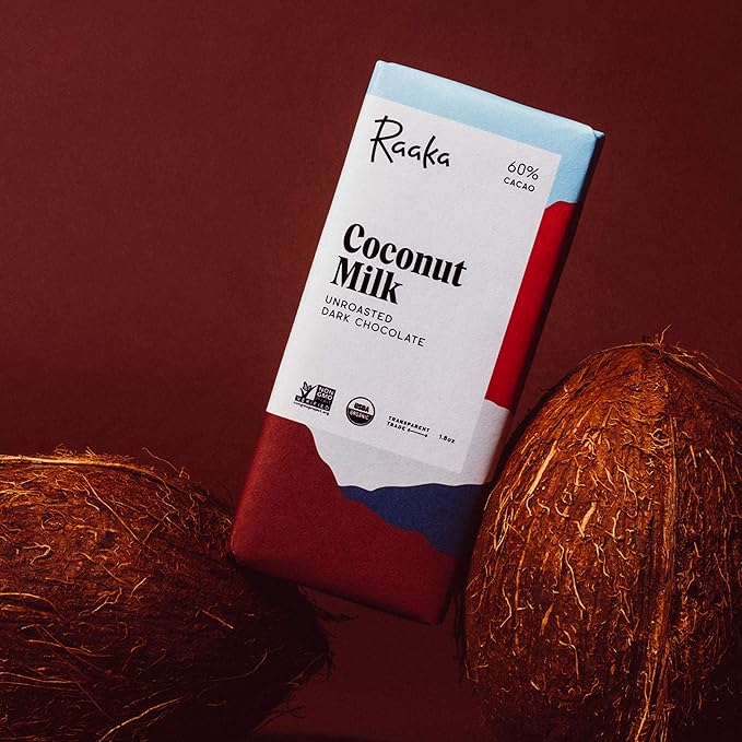 Raaka Chocolate Dairy-Free Pack | Gourmet Bean-to-Bar Dark Chocolate | Organic Kosher Vegan Gluten-Free | Chocolate Lover’s Gift | 1.8oz Bars 3-Pack