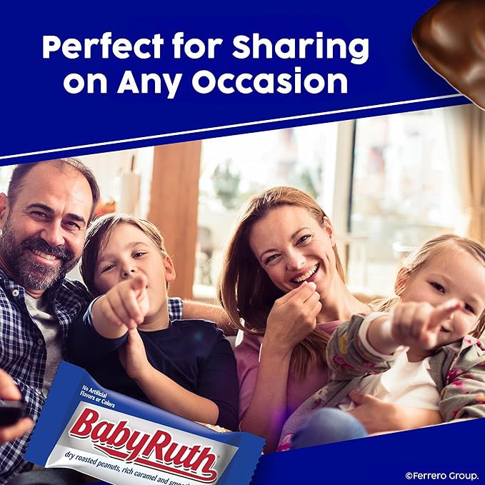 Baby Ruth Chocolatey Peanut Caramel Nougat Minis Individually Wrapped Candy Bars Resealable Share Size 9.6 oz 8 Pack