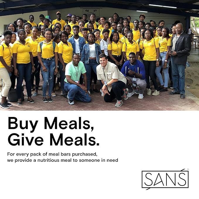 SANS Meal Replacement Protein Bar Gluten Free Healthy High Protein Snacks High Fiber No Sugar Added Dairy Free Soy Free Variety Pack 30 Bars
