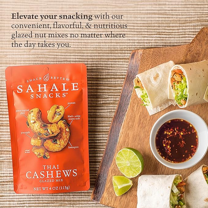 Sahale Snacks Thai Cashews Glazed Mix 4 Ounces (Pack of 6)