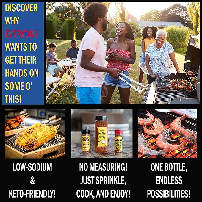 #1 All Purpose Seasoning | BACK-YARD Southern Style Original 27 oz | Value Size - RESTAURANT PACK | Sprinkle on Steak Seasoning Poultry Seasoning Fish Seasoning Vegetable Seasoning | Low Sodium (27
