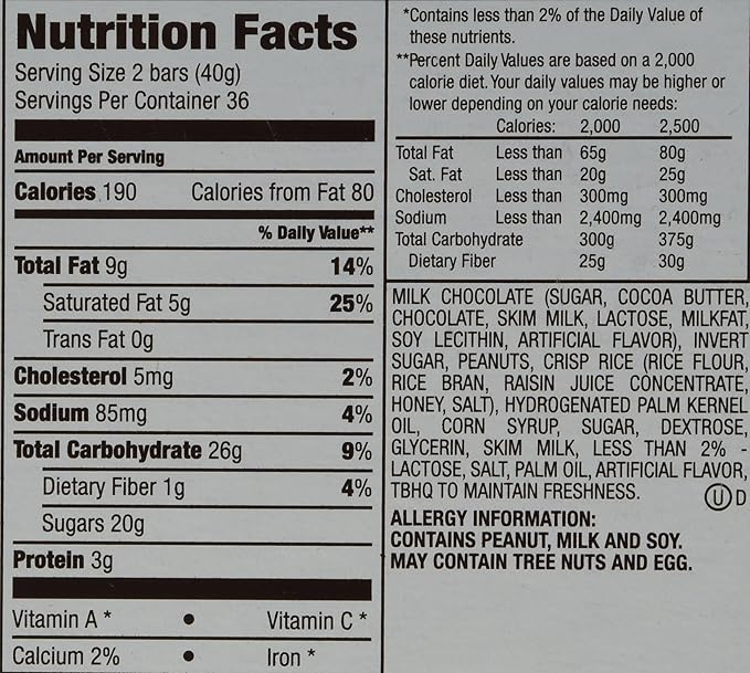 SNICKERS Crisper Sharing Size Chocolate Candy Bars 2.83-Ounce Bar 18-Count Box