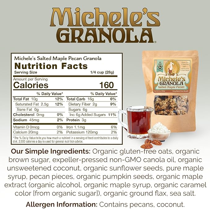 Michele's Granola Original and Salted Maple Pecan 36oz Resealable Bags Pack of 2