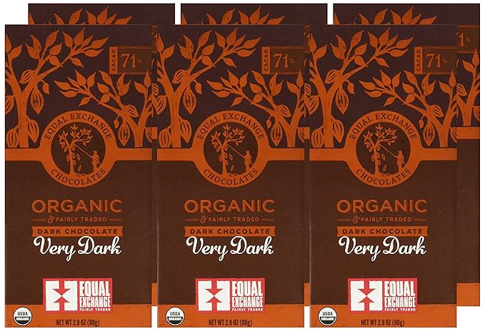 Equal Exchange Organic Very Dark Chocolate 2.8 Ounce Pack of 6