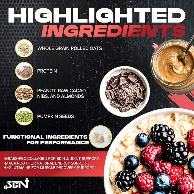 StrengthBuild Overnight Protein Oats – 45g Protein Muscle-Building Oatmeal – Clean Ingredients – Peanut Butter Chocolate – 8 Pouches