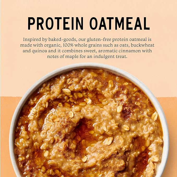 Purely Elizabeth Creamy &amp Hearty Protein Instant Oatmeal Maple Cinnamon Roll Vegan Friendly Organic Gluten Free &amp Non-GMO 5 Count 8.3 Ounce (Pack of 6)