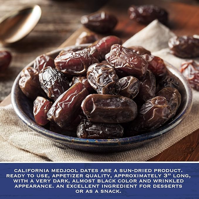 Traina Home Grown California Sun Dried California Medjool Dates - Healthy No Added Sugar Non GMO Gluten Free Kosher Certified Vegan Packed in Resealable Pouch (2 lbs)