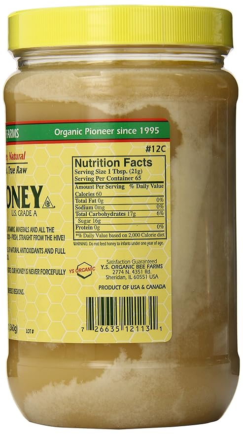 YS Eco Bee Farms RAW HONEY - Raw Unfiltered Unpasteurized - Kosher 3lbs