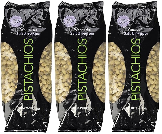 Wonderful Pistachios Salt &amp Pepper Flavor xwbwwR 3Pack (48 Ounce)