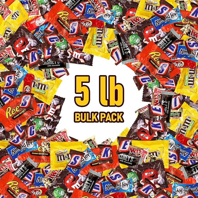 Assorted Chocolate Candy Variety Pack -5 Lb - Bulk Chocolate Mix- Easter -Bulk Mini Chocolate Candy Bars Individually Wrapped -Bulk Variety Pack Chocolates -Individually Wrapped Candies