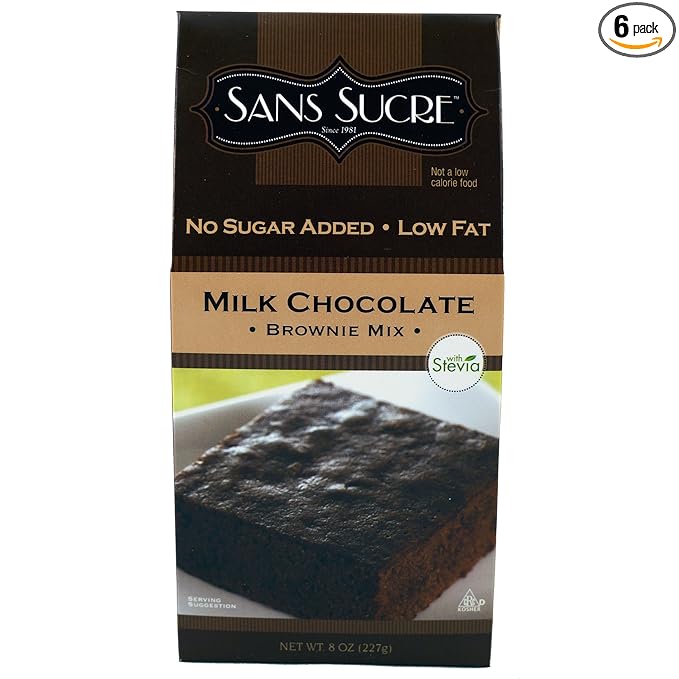 Sans Sucre Milk Chocolate Brownie Mix 8-Ounce (Pack of 6)