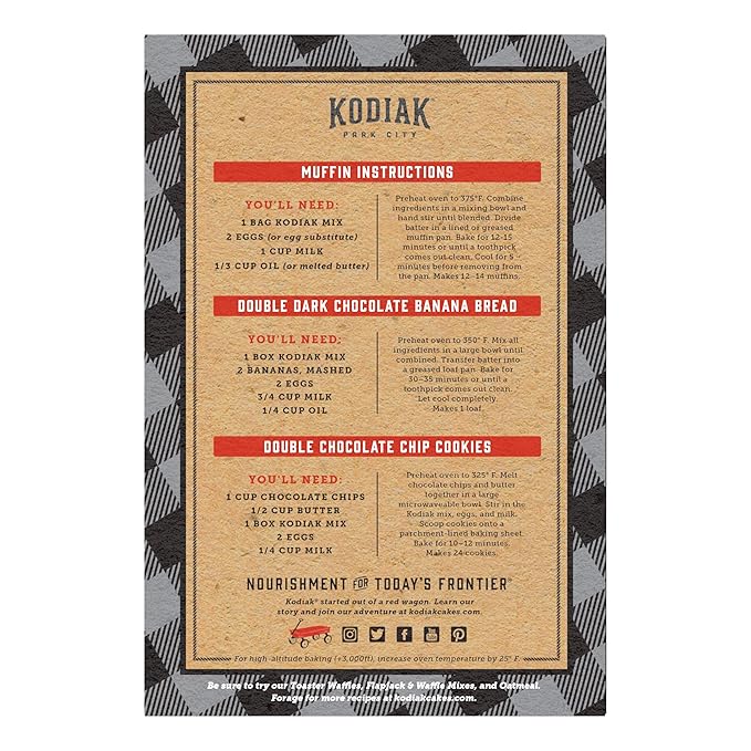 Kodiak Cakes Power Bake Muffin Mix Double Dark Chocolate 14 Ounce (Pack of 6)