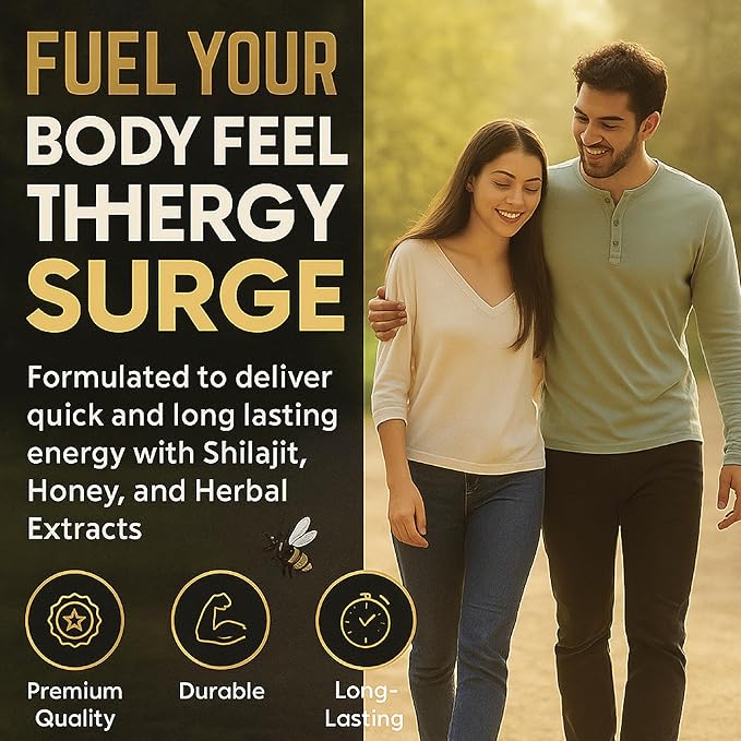 Organic Shilajit Honey Made With Natural Royal Jelly and Mixed Herbals- Pack of 12 Sachets Each 10 Grams