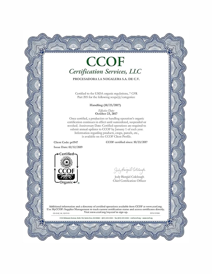 La Nogalera Organic Pecans - USDA Certified Organic Halves in 5 lbs vacuum sealed bag. Pecan nut halves No Shell Non-GMO No Preservatives Unpasteurized Kosher and Halal and Ketogenic friendly