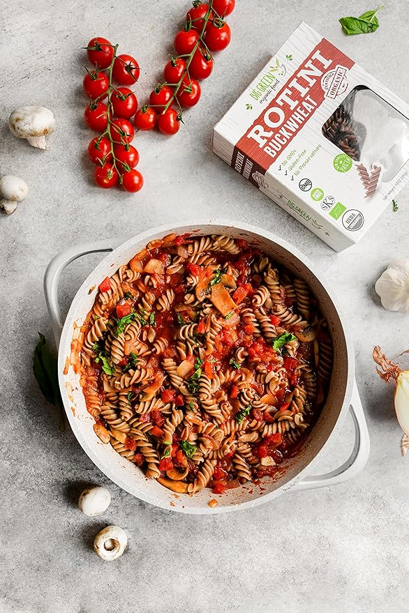 Big Green Organic Food- Organic Buckwheat Rotini 8.8oz 100% buckwheat Gluten-Free Non-GMO Vegan (5)