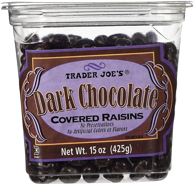 Trader Joes Dark Chocolate Covered Raisins 3 Pack