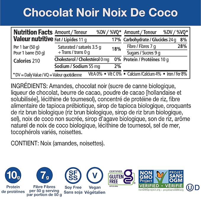 ZING Dark Chocolate Coconut Bar 1.76 Oz (Pack of 12)