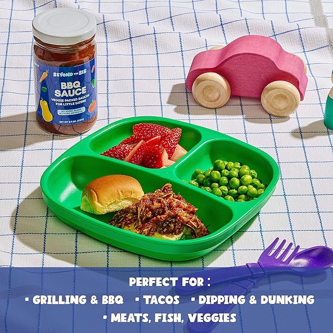 Beyond the Bib - Toddler and Kids Healthy Meal Sauces and Dips - Made with Vegetables No Added Sugar No Salt No Artificial Ingredients - Ready to Eat - For 24+ Months (BBQ - 3 Pack)