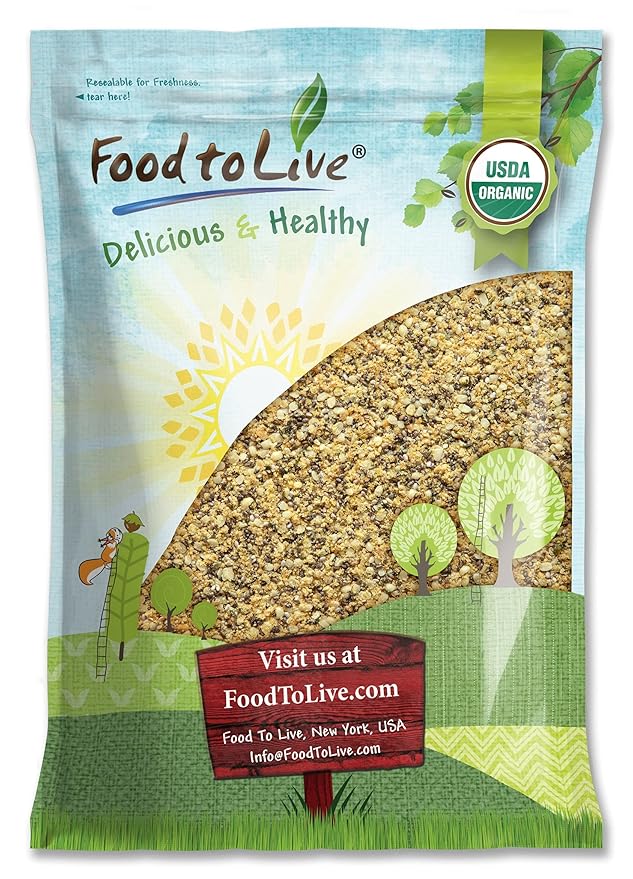 Food to Live Organic FiberFull Flax Hemp and Chia Seeds Blend 10 Pounds with Cold-Milled Flax Non-GMO Bulk. Rich in Omega 3 and Fiber. Perfect for Smoothies Salads Oatmeal
