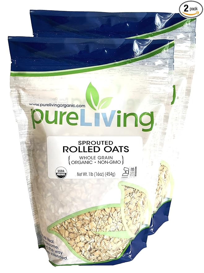 Pure Living - Organic Sprouted Rolled Oats 2 Packs - 16 Ounce each