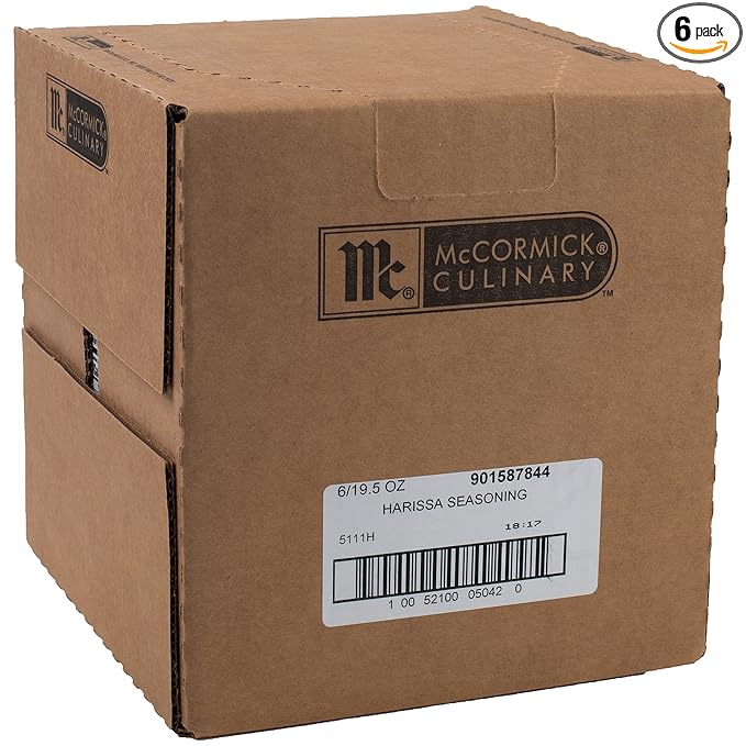 McCormick Culinary Harissa Seasoning 19.5 oz (Pack of 6) - Six 19.5 Ounce Containers of Harissa Seasoning Blend Adds North African Flavor to Beef Chicken Lamb Hummus Wings and More